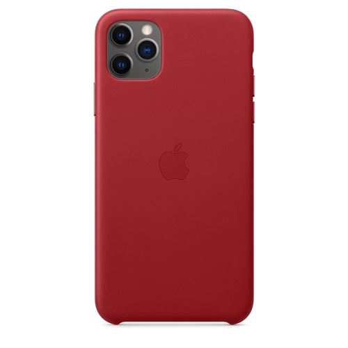 Coque en cuir pour iPhone 11 Pro Max Rouge
