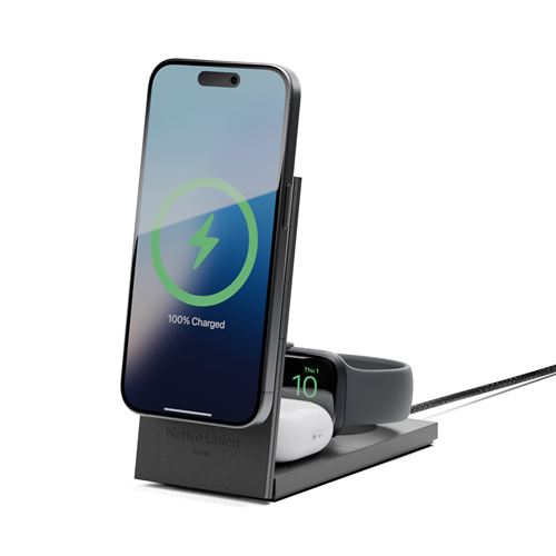 Chargeur magnétique sans fil 3-en-1 Native Union Rise Noir