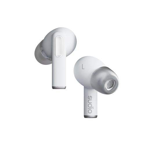 Ecouteurs intra-auriculaires sans fil Bluetooth Sudio A1 Pro avec réduction de bruit Blanc