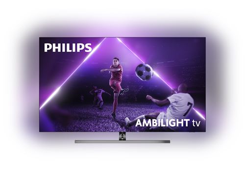 TV Philips Ambilight 55OLED856 55 4K UHD OLED Android TV Gris métallique