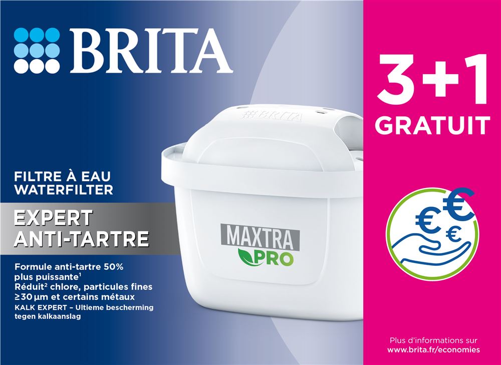 BRITA Pack de 4 cartouches filtrantes MAXTRA PRO Expert anti-tartre -  formule anti-tartre 50% plus puissante vs All-in-2 - Cdiscount  Electroménager