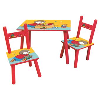 Table et 2 chaises Fun House T'Choupi