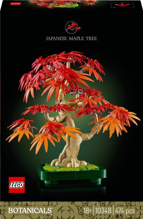 LEGO Botanicals Bonsaï d’Érable du Japon Kit de Construction Adulte Plante Artificielle avec Feuilles Rouges et Oranges Pot Constructible Idée Cadeau Décoration Intérieure DIY 10348 - vue 1