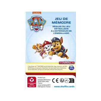 Jeu classique Shuffle Pack 2 Jeux de cartes Pat Patrouille