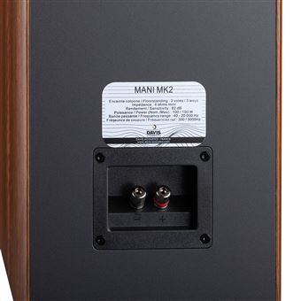 Enceinte colonne Davis Acoustics Mani MK2 100 Watts Noyer