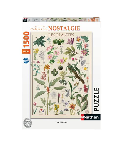 Puzzle 1500 pièces Nathan Les fleurs Muséum d'Histoire naturelle