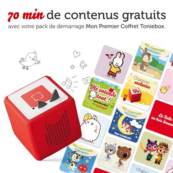 Toniebox Coffret En Avant La Musique Rouge – 2 Figurines Chansons + 1 Tonie Créatif, Boîte à Histoires Et Musique Pour Enfant 3-7 Ans
