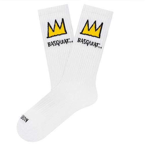 Chaussettes Jimmy Lion Athletic Basquiat crown Taille L 41-46 Blanc