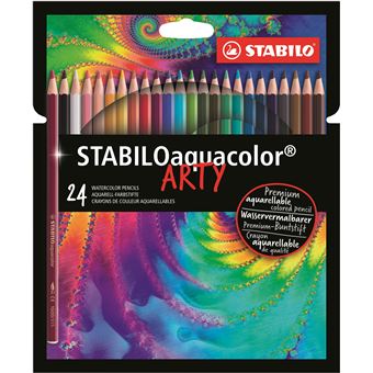 Pack de 24 crayons aquarellables Stabilo Aquacolor Arty - 1