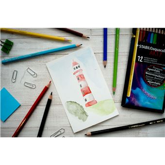 Pack de 24 crayons aquarellables Stabilo Aquacolor Arty