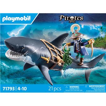 Playmobil Pirates 71793 Pirate et requin avec mâchoire articulée - 1