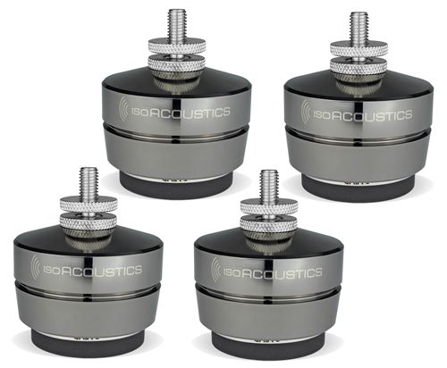 Pack 4 pieds isolants pour enceintes Iso Acoustics Gaia I Gris et noir