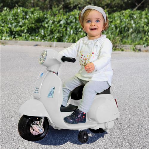 Véhicule électrique pour enfant Mini Vespa GTS Blanc - Véhicule électrique  pour enfant