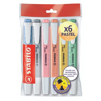 Set de 6 surligneurs Stabilo Swing Cool Pastel - 1