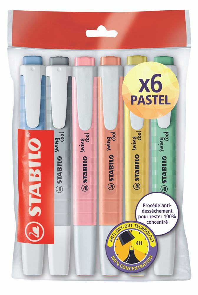 Surligneur Original pastel STABILO : le lot de 3 à Prix Carrefour