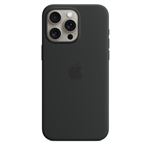 Coque en silicone avec MagSafe pour iPhone 15 Pro Max Noir