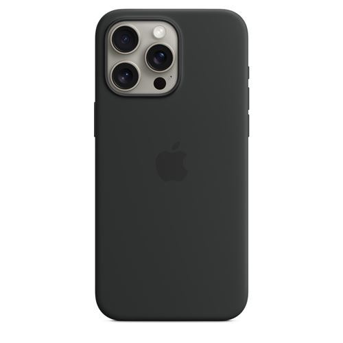 Apple Coque en silicone avec MagSafe pour iPhone 15 Pro Max Noir