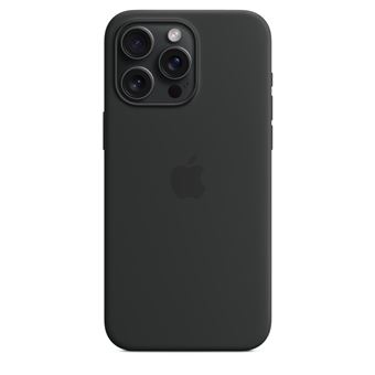 Coque en silicone avec MagSafe pour iPhone 15 Pro Max Noir