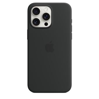 Coque en silicone avec MagSafe pour iPhone 15 Pro Max Noir