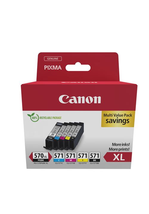 Pack Cartouche Canon Pixma PGI570XLCLI571 FNAC SEC