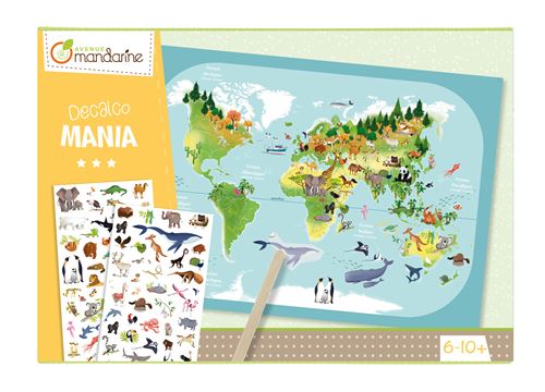 CREATIEVE BOX DECALCOMANIA WERELDKAART