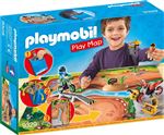 Playmobil Play Map Les véhicules de course 9329 Pilotes motocross avec support de jeu