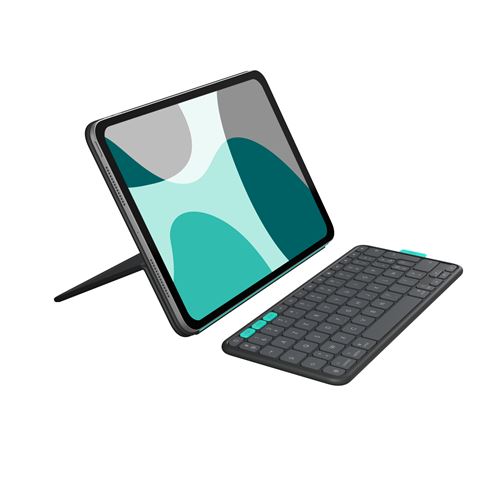 Flip folio étui clavier et clavier sans fil Bluetooth Logitech pour iPad Pro 11 (M4 et M5) et iPad Air 11 (M2 et M3) 5ème génération 2024 Graphite