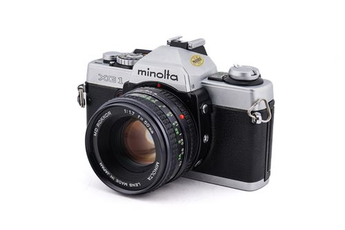 Appareil photo argentique Minolta XG1 + 50mm f1.7 MD Rokkor Noir et Gris Reconditionné