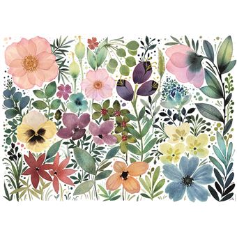 Puzzle Nathan L’herbier des jolies fleurs aquarellées Jennifer Lefèvre Collection Carte Blanche 1000 pièces