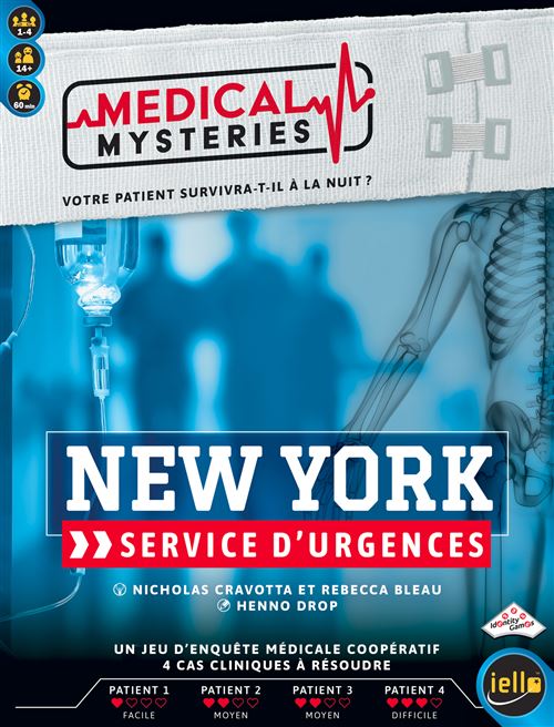 Jeu D'Enquête Iello Medical Mysteries New York – Coopératif Urgences Médicales