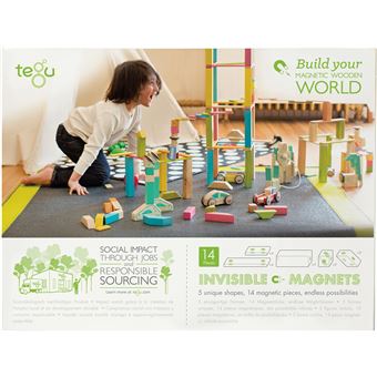 Jeu de construction Tegu Classic Tints 14 pièces
