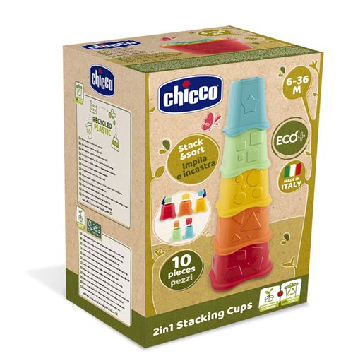 Jeu d’éveil Chicco Cubes à empiler 2 en 1 Eco+