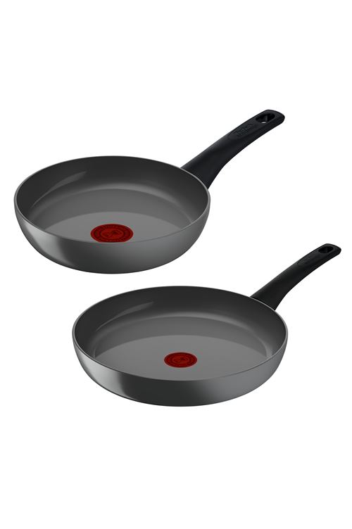 Lot 2 Poêle Tefal Re-Invent 24/28 Cm C4289202 Gris