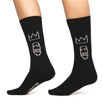 Chaussettes Jimmy Lion Basquiat Sugar Ray Robinson Taille M Noir