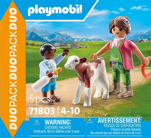 Playmobil Duo Pack 71803 Fermière et enfant avec veau