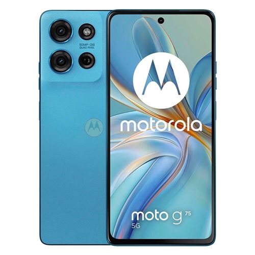 Motorola Moto G75 - 5G Smartphone - Double Sim - Ram 8 Go / Mémoire Interne 256Go - Microsd Slot - Écran LCD - 6.78" - 2388 X 1080 Pixels (120 Hz) - 3 X Caméras Arrière 50 Mp, 8 Mp - Front Camera 16 Mp - Aqua