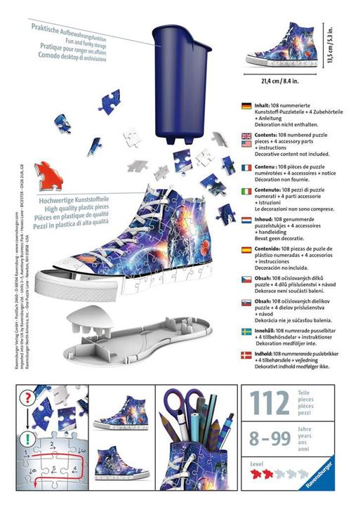 Puzzle 3D Sneaker Super Mario - Ravensburger - 108 pièces - Sans