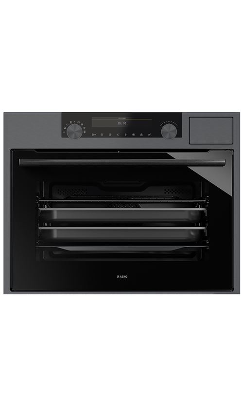 Asko Four 5En1-Vapeur Micro-Ondes Combiné 45 Cm-Inox Noir Brossé-50 L-Ecran Tft 6"-27 Fonctions-Température 30-230°C-Max 1000W-6 Puissances-Système Cyclonique Pour Une Cuisson À La Vapeur Fine-Système 5 Arrivées D'Air Thermocirculaire-Nettoyage Vapeur