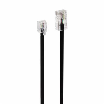 Câble téléphone Accsup RJ11 vers RJ45 5 m Noir - 1