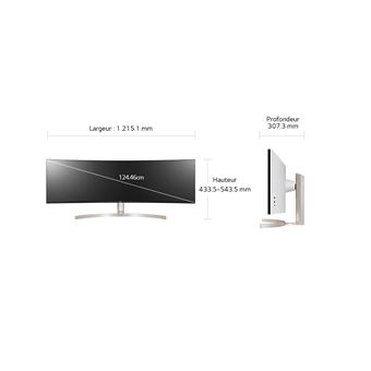 Ecran PC LG 49WL95CP-WE 49" Incurvé UWQHD AMD FreeSync Noir et Blanc