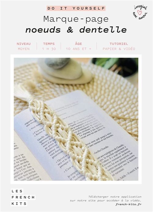 Kit créatif French kits Macramé Marque pages Nœuds et Dentelle