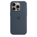 Coque en silicone avec MagSafe pour iPhone 15 Pro Bleu orage