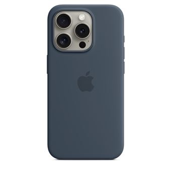 Coque en silicone avec MagSafe pour iPhone 15 Pro Bleu orage