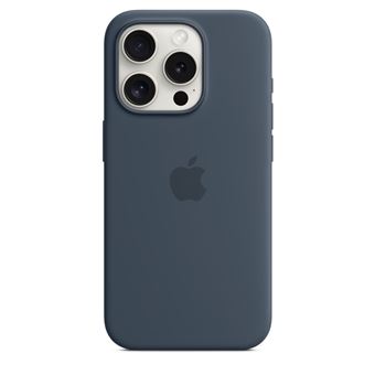 Coque en silicone avec MagSafe pour iPhone 15 Pro Bleu orage