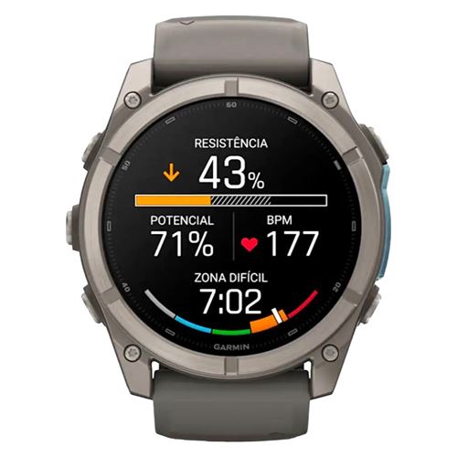 Garmin Fenix 9 - Amoled - 51Mm - Argent avec Bracelet Gris