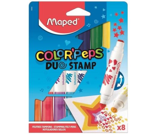 Maped Multicolore Pack De 8 Feutres Color’peps Duo Stamp