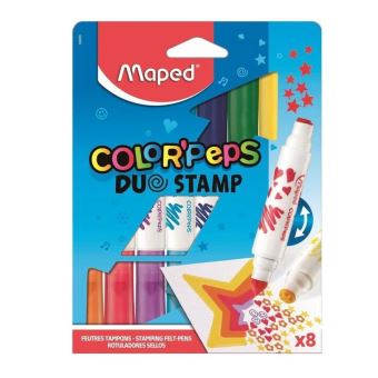 Pack de 8 Feutres Color'Peps Duo Stamp Maped - Dessin et coloriage