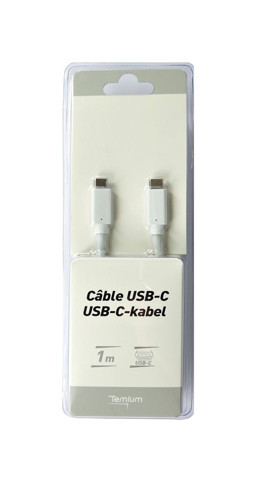 Câble Temium USB-C vers USB-C 1 m