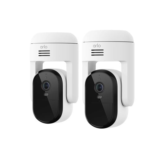 Pack de 2 caméras de surveillance connectées Arlo Essential 3 2K PTZ extérieure Blanc