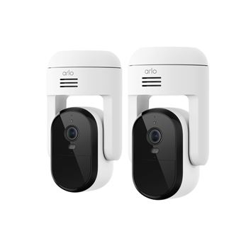 Arlo Essential 2 HD, Caméra De Surveillance WiFi Extérieure Sans Fil, Autonomie De 6 Mois, Vision Nocturne Couleur, Éclairage, Sirène Et Audio Bidirectionnel, 4 Caméras Blanc - Photo, Audio & Vidéo